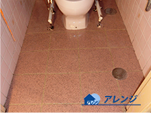 MMA塗り床工法を施工した後のトイレ